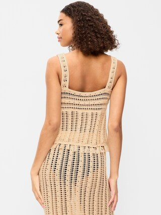 Open-Weave Seaside Cotton Fringe Tank Top | Old Navy (US)