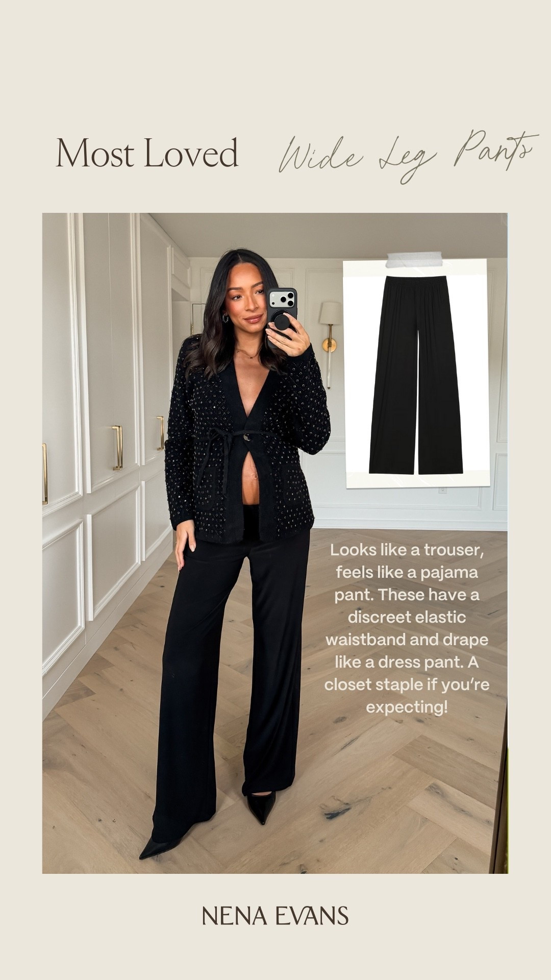 These pants look like a trouser but feel like pajama pants and they’re under $100!! Wearing size M embellished knit blazer and size M wide leg pull on pants 


Holiday outfit 
Holiday party outfit 
Work pants 
Bump friendly pants 
Black trousers 

#LTKHoliday #LTKFindsUnder100 #LTKBump