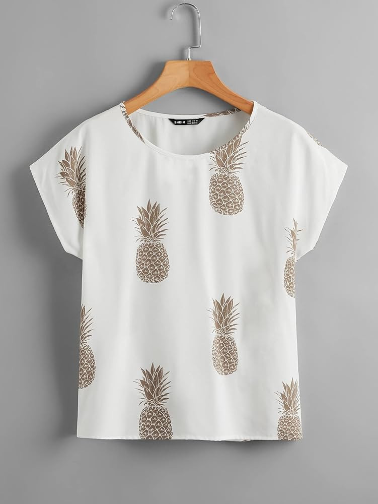 Women's Tops Women's Shirts Batwing Sleeve Pineapple Print Top Women's Tops Shirts for Women (Col... | Amazon (US)