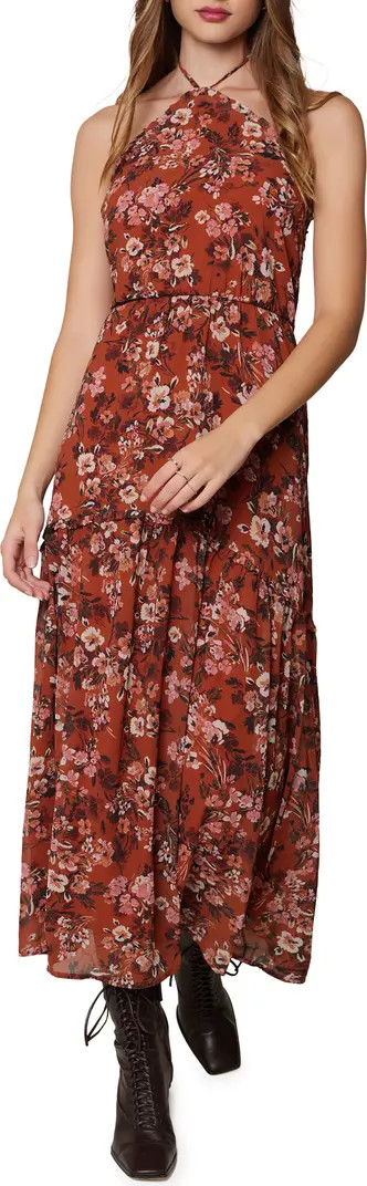 Lost + Wander Terracotta Bloom Floral Halter Neck Maxi Dress | Nordstrom | Nordstrom