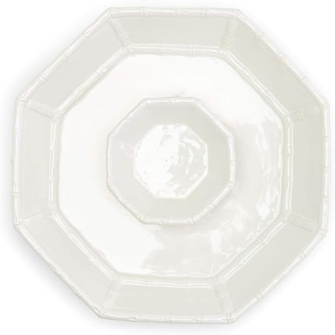 Two's Company Hampton Faux Bamboo Fretwork Chip Platter and Dip Bowl Set | Amazon (US)