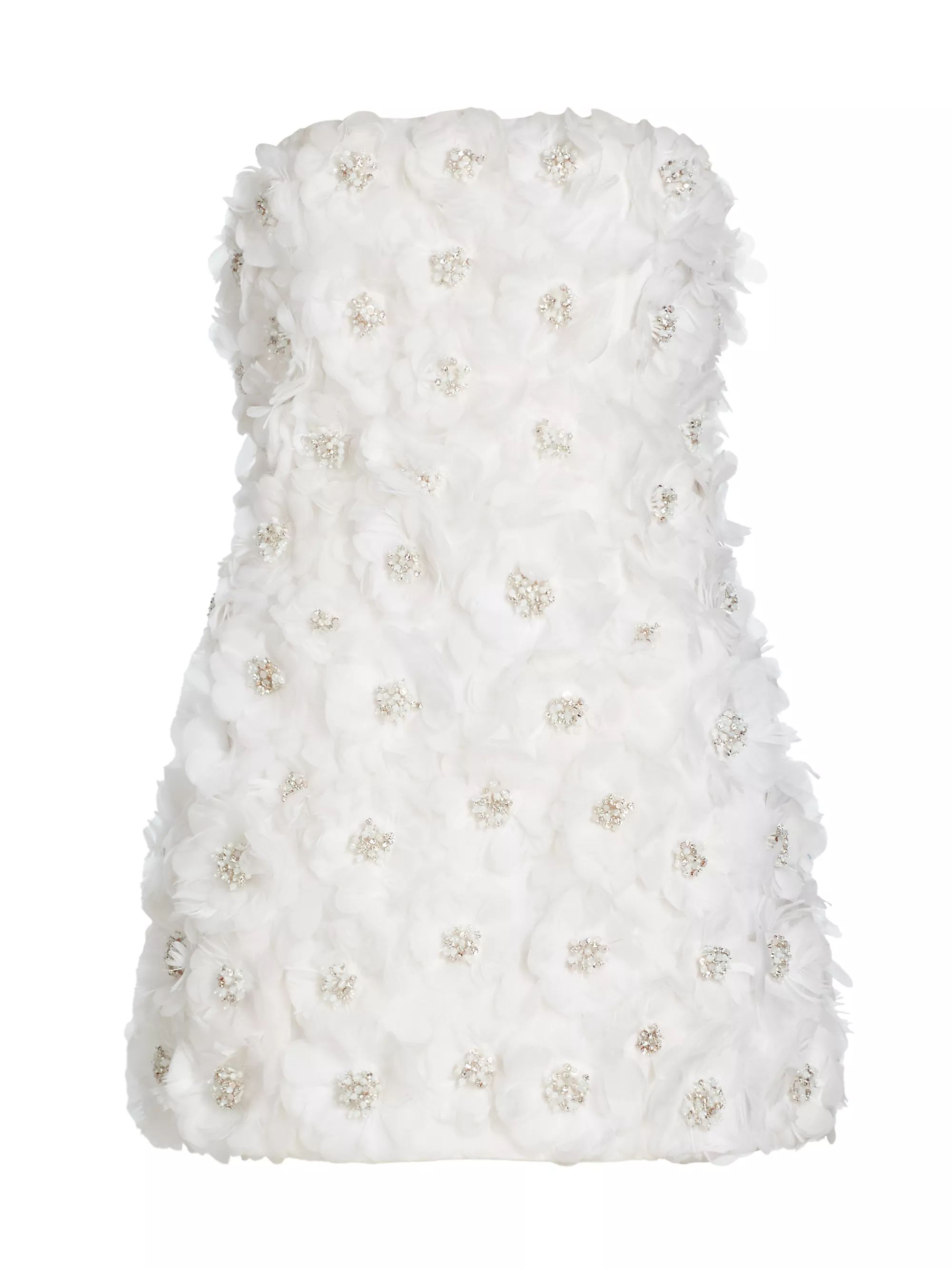 Velia Feather-Embellished Strapless Minidress | Saks Fifth Avenue