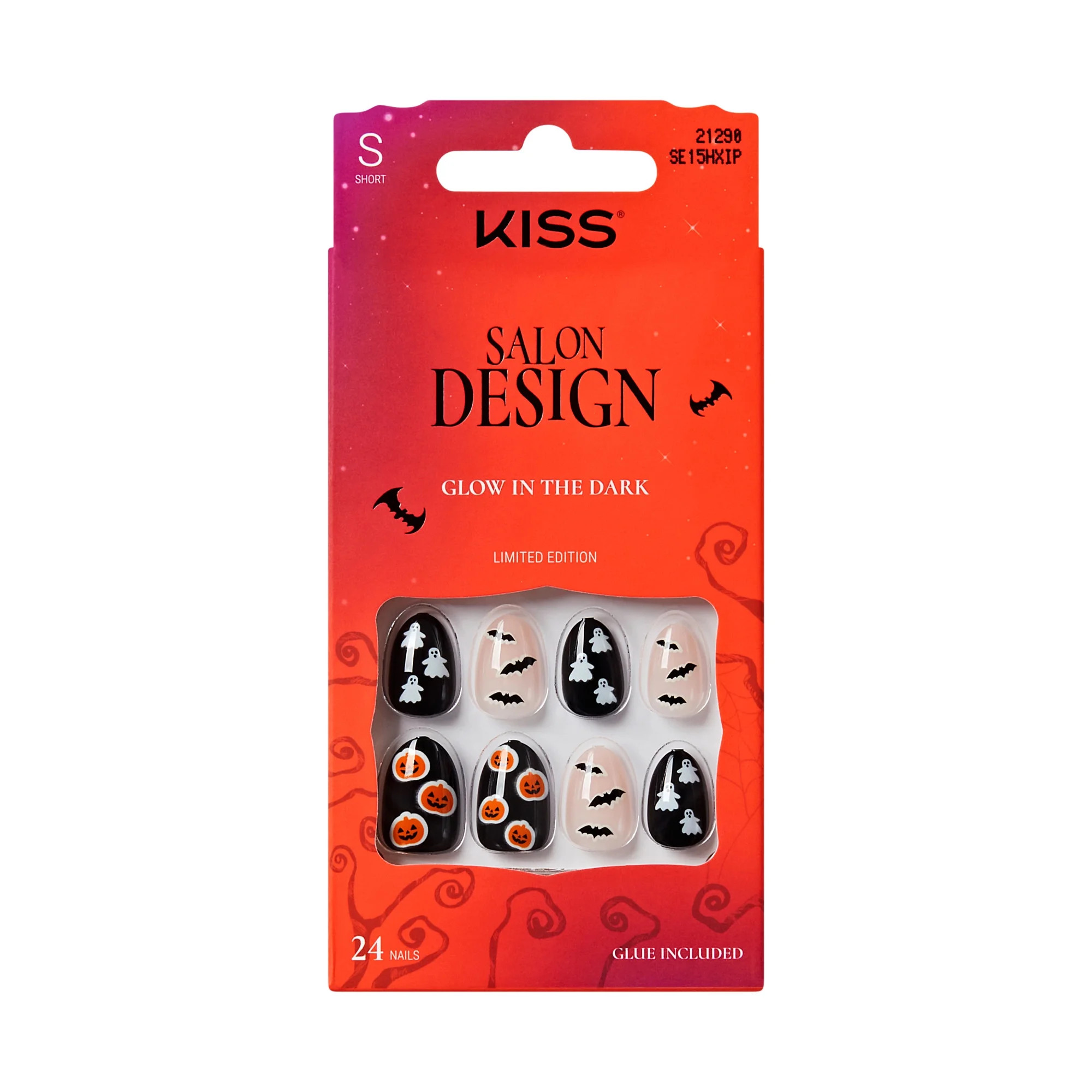 KISS Salon Design Halloween Press On Nails Almond, ‘Thriller Tonight’, Short, 24 Count | Walmart (US)