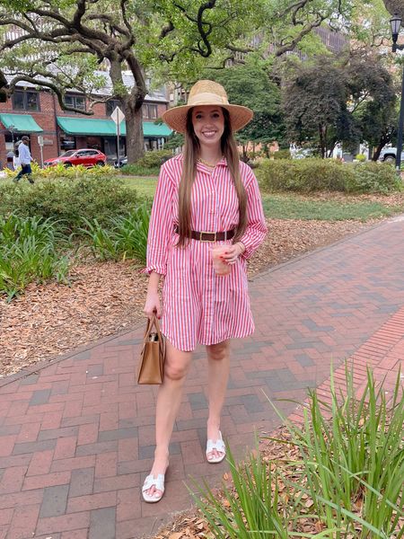 This shirt dress is amazing quality and under $30! Also comes in white, blue stripe, and denim chambray. 

True to size, I wear a small. Comes with a matching tie belt!
.
Summer outfit shirtdress preppy straw hat sun hat white sandals 

#LTKSeasonal #LTKstyletip #LTKfindsunder50