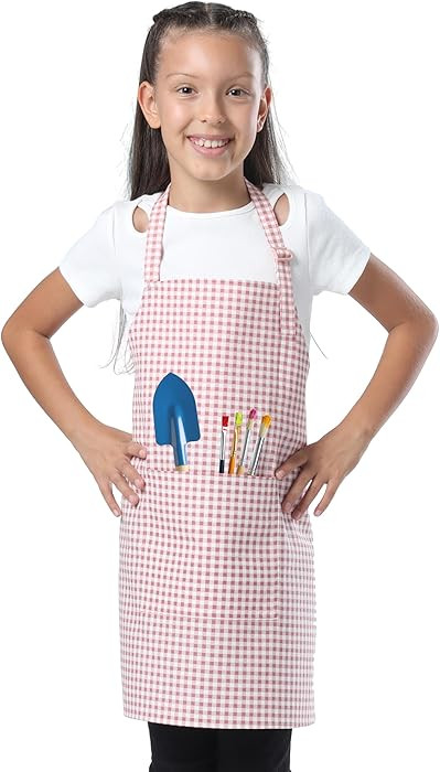 Kids Aprons for Cooking Waterdrop Resistant Aprons for Girl & Boy Toddler Apron for Painting, Gar... | Amazon (US)