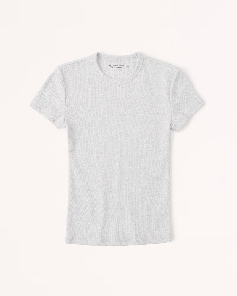 Essential Rib Tuckable Baby Tee | Abercrombie & Fitch (US)