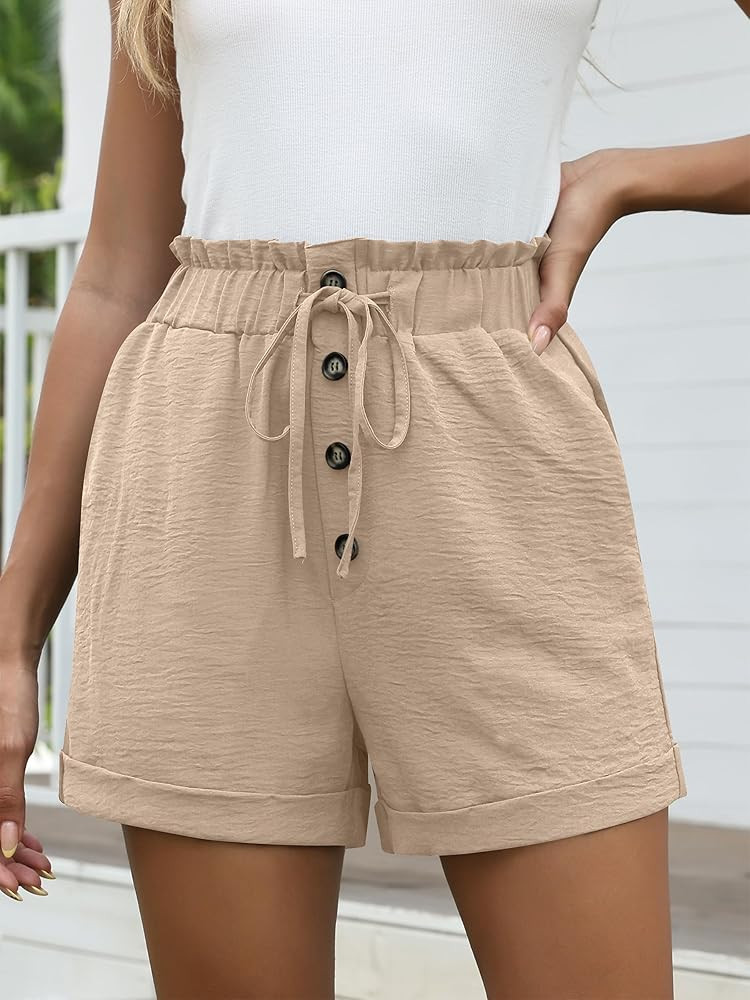 ANRABESS Womens Shorts Casual Summer High Waisted Elastic Drawstring Comfy Lounge Wide Leg Short ... | Amazon (US)