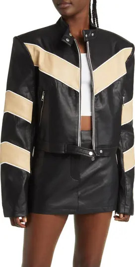 Tobaias Colorblock Faux Leather Moto Jacket | Nordstrom