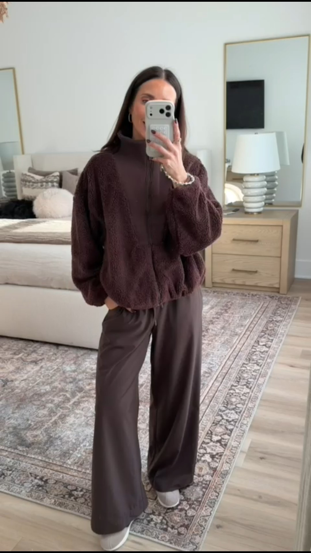 Sherpa jacket, target finds, cozy style, chocolate brown, all brown outfit, snnabrstyle.

#LTKFindsUnder100 #LTKFindsUnder50 #LTKOver40