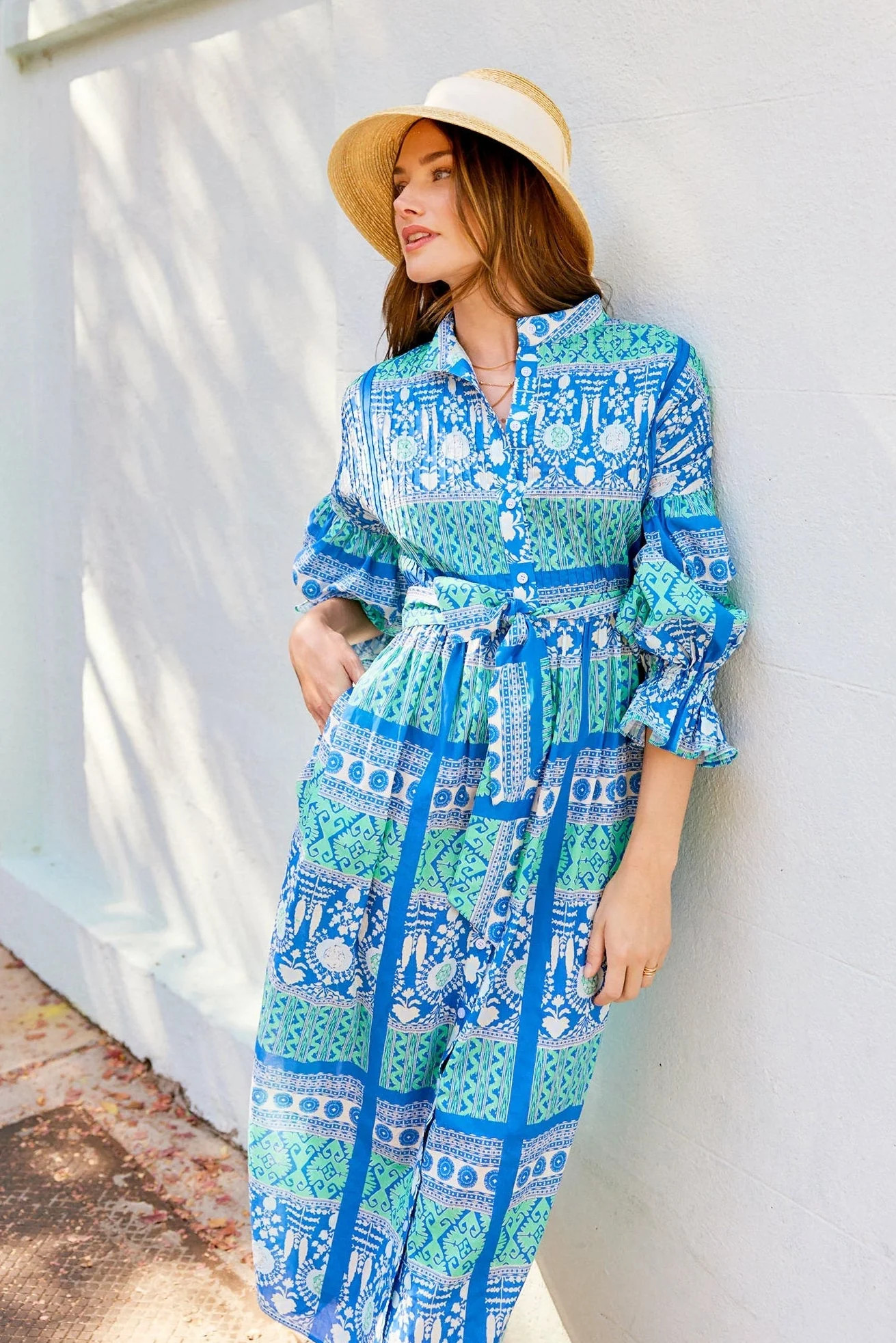 Sheridan French I Spring 2026 I The Every Body Dress in Meadow Block Print | Sheridan French