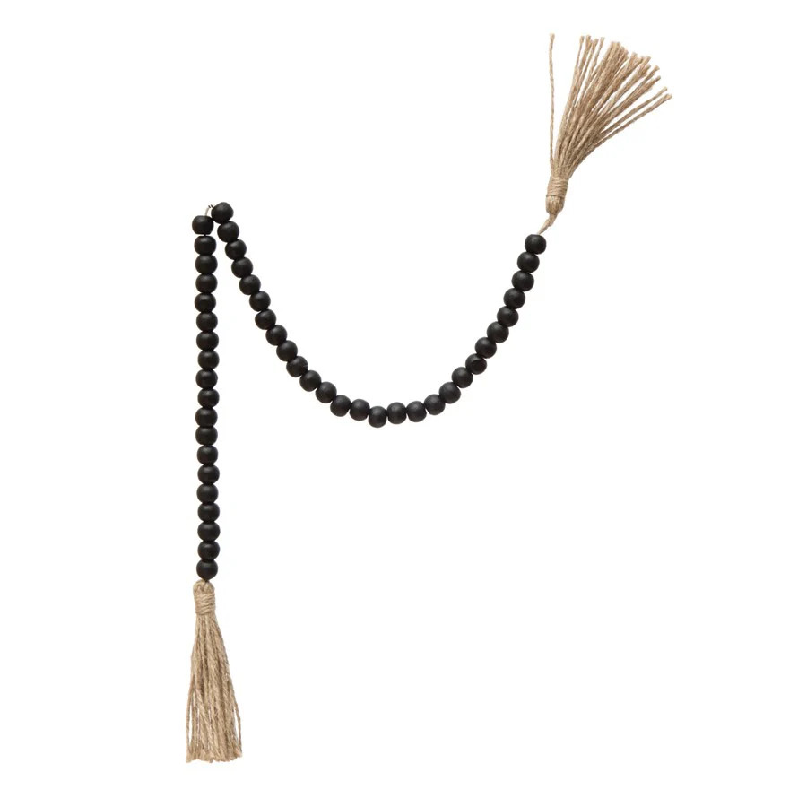 Wood Bead With Jute Tassles | Sweenshots Studios