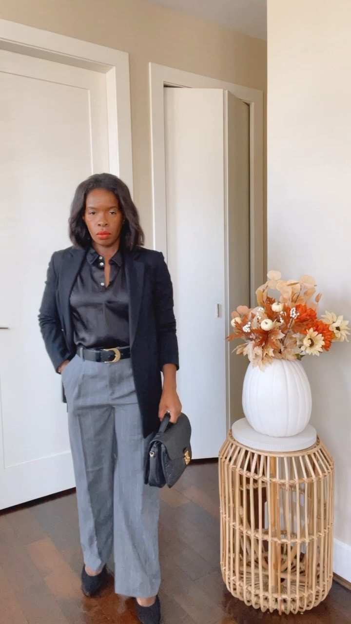 Workwear outfit idea. Pinstripes is a great way to break way from the basic plain trousers  I’m wearing size 6 pants 

#LTKstyletip #LTKworkwear #LTKover40