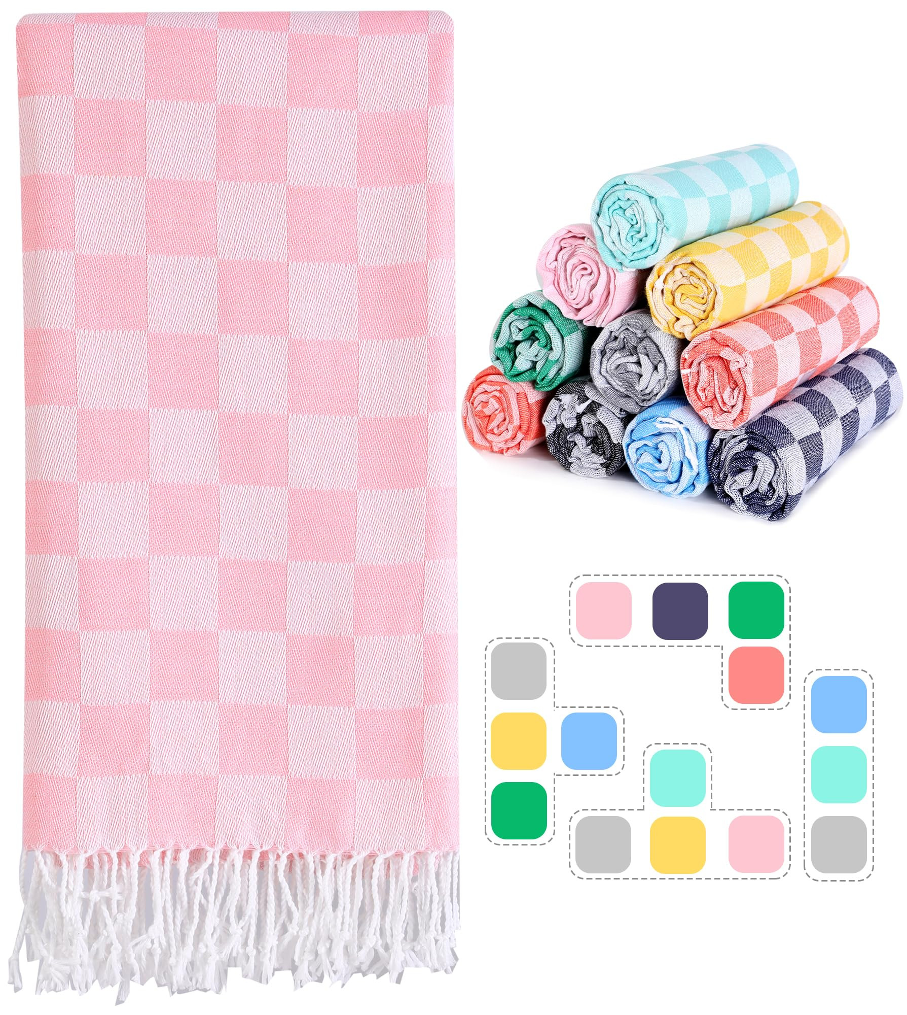 Travel Vacation Essentials Turkish Beach Towel Bath Towels Quick Dry Sand Free Oversized Bath Poo... | Amazon (US)