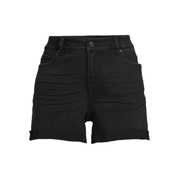 Time and Tru Women's Denim Roll Cuffed Shorts - Walmart.com | Walmart (US)