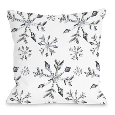 Silver Snowflake Throw Pillow | Wayfair North America