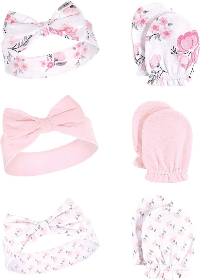 Hudson Baby Unisex Cotton Headband and Scratch Mitten Set | Amazon (US)
