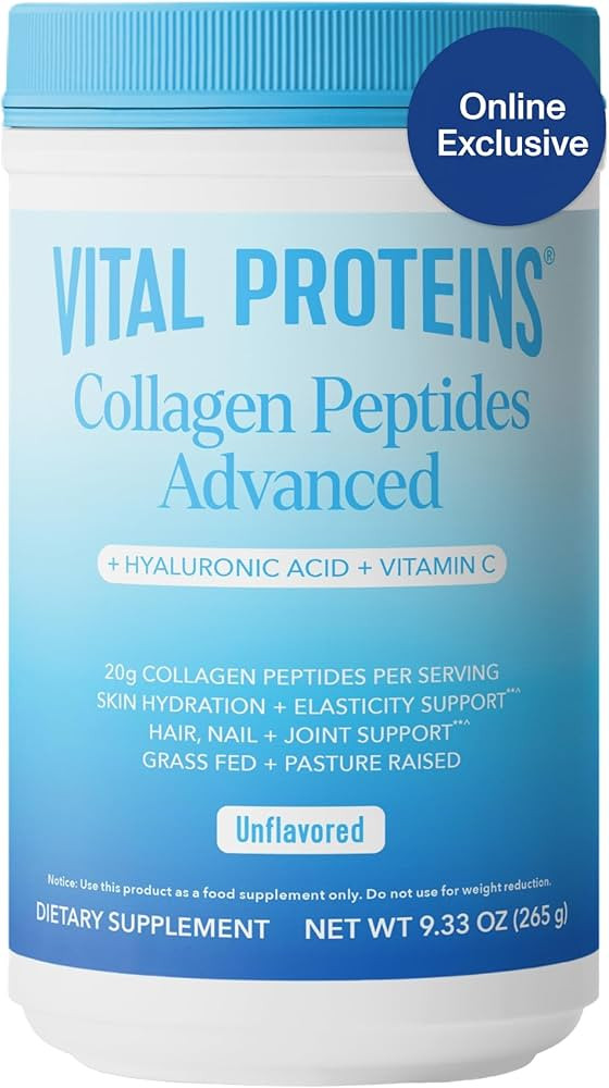 Vital Proteins Collagen Peptides Powder Advanced with Hyaluronic Acid & Vitamin C, Collagen Suppl... | Amazon (US)