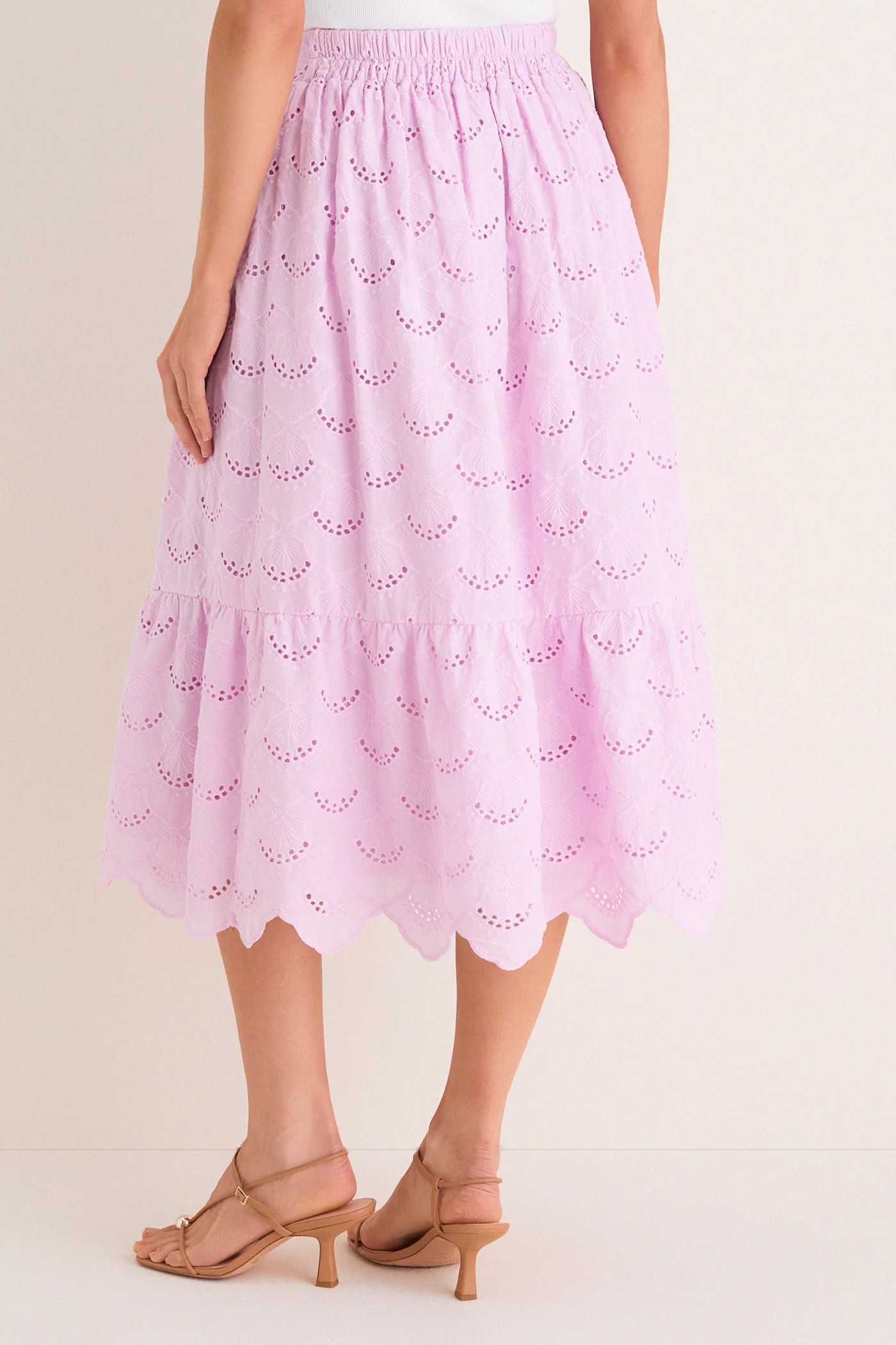 Lilac Eyelet Carter Midi Skirt | Tuckernuck (US)
