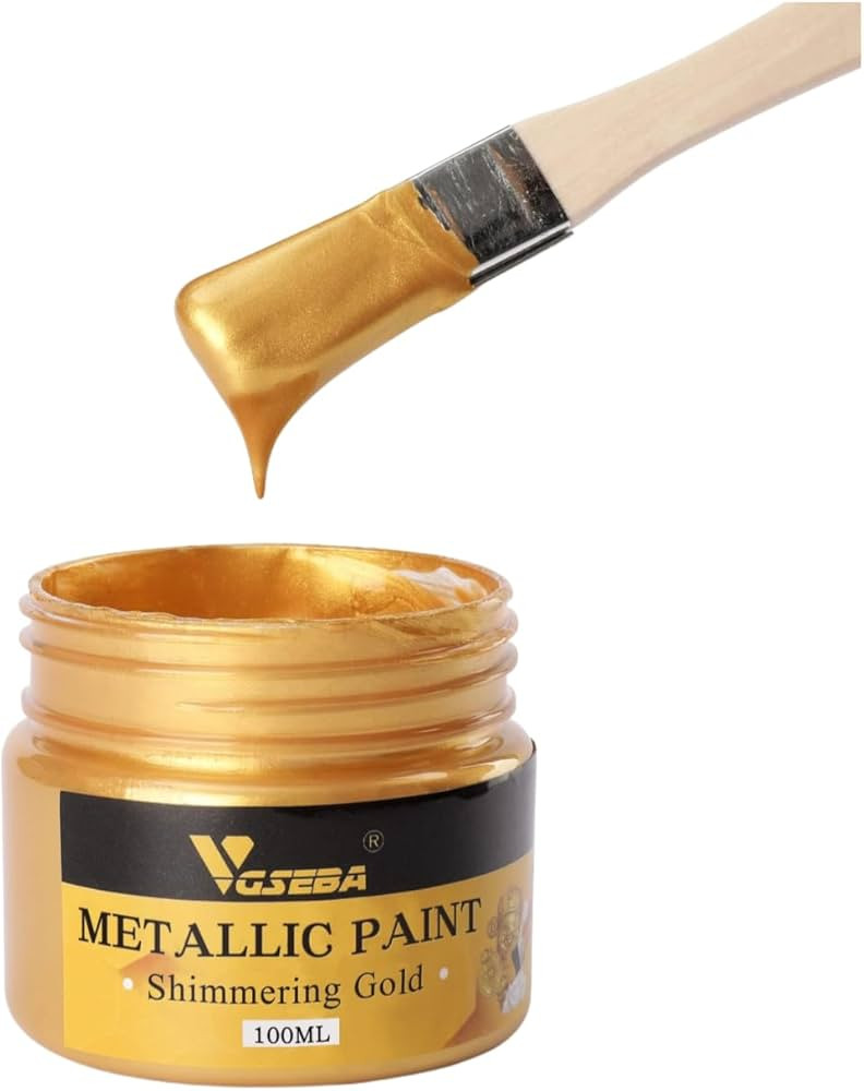 Acrylic Paint Metallic Gold, Non Toxic, Non Fading, 100ml Gold Leaf Paint for Art, Painting, Hand... | Amazon (US)