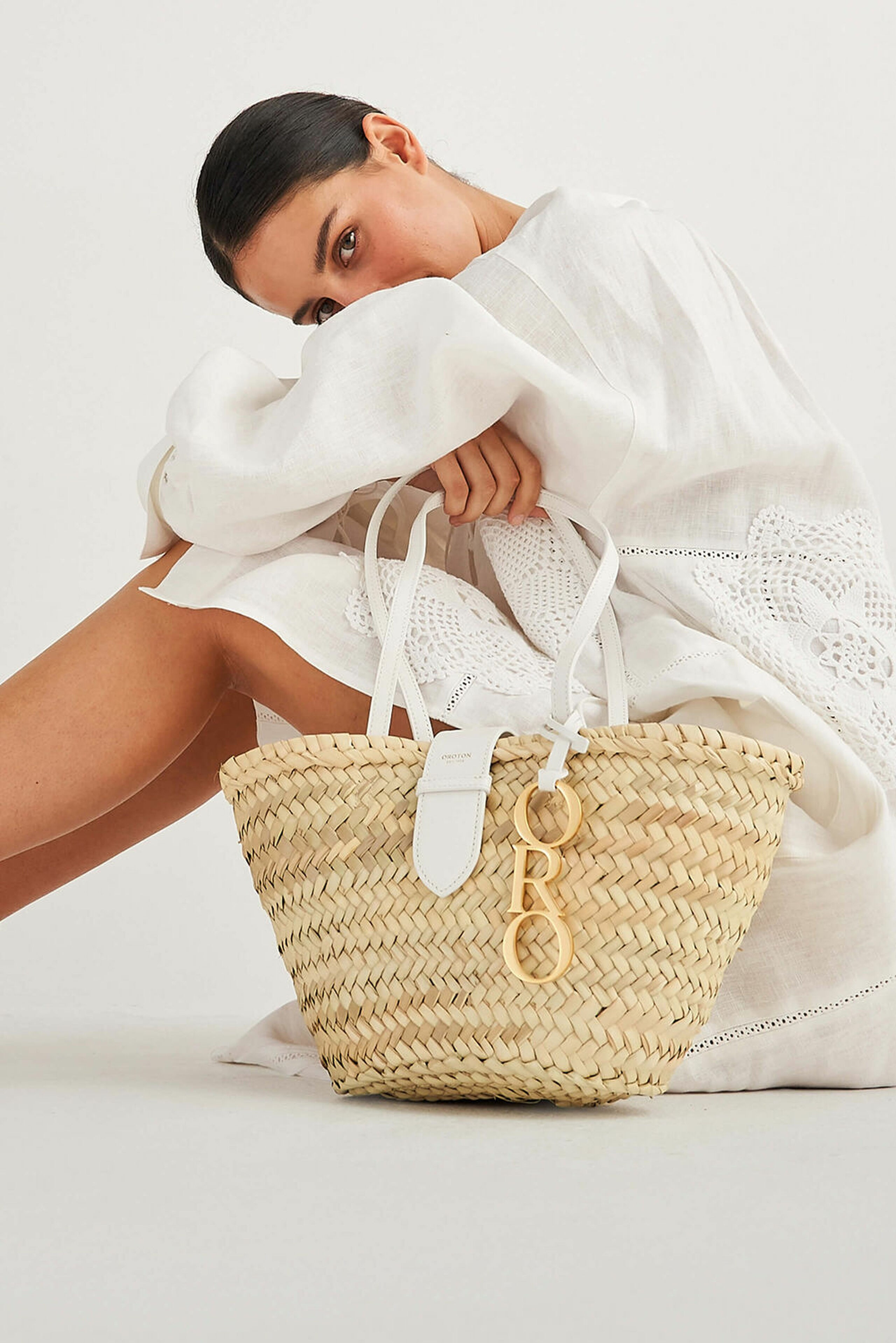 Oroton Madison White-Natural Small Tote | Oroton