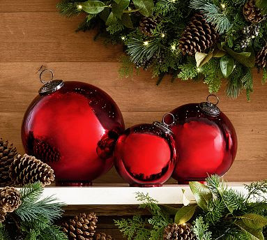 Decorative Red Ornaments - Set of 3 | Pottery Barn (US)