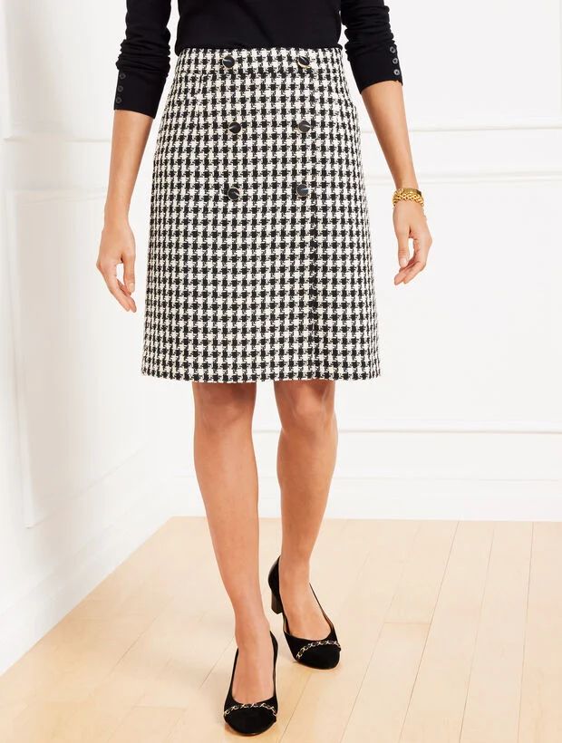 Houndstooth Tweed A-Line Skirt | Talbots