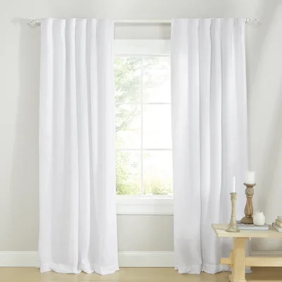 Lauren Ralph Lauren Linen Herringbone 100% Blackout with Lining Back Tab/Rod Pocket Curtain Panel | Wayfair North America