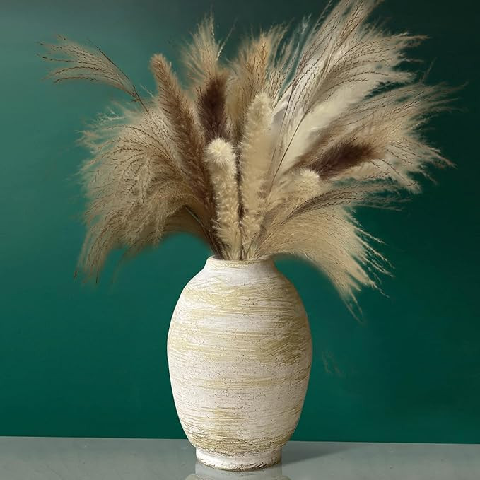 Rustic Ceramic Farmhouse Flower Vase - Boho Ceramic Vase Terra Cotta Pottery Vase for Home Decor,... | Amazon (US)