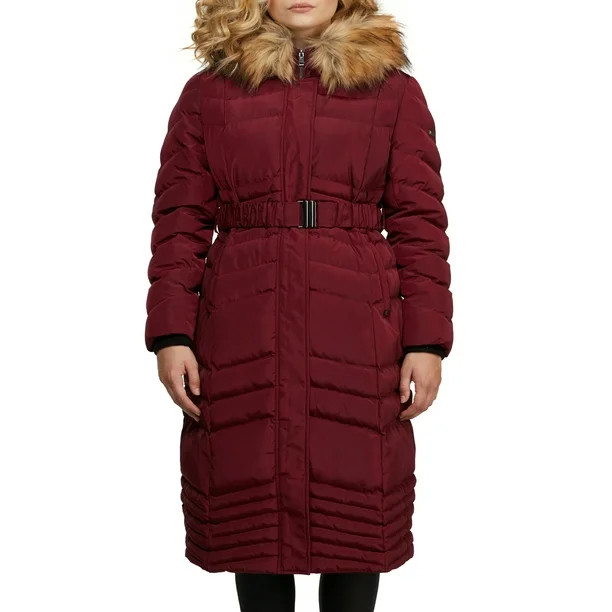 NVLT Women's Belted Maxi Down Puffer Coat - Walmart.com | Walmart (US)