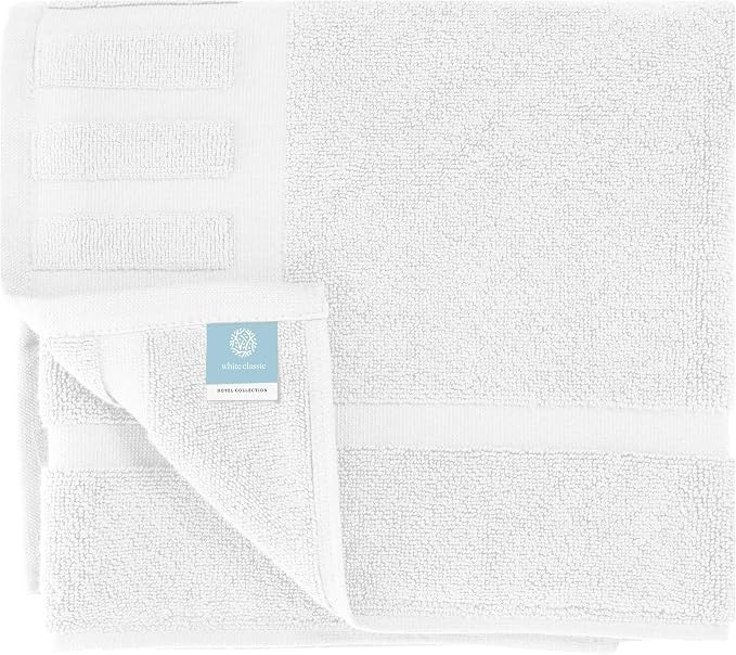 White Classic Luxury Bath Mat Floor Towel Set - Absorbent Cotton Hotel Spa Shower/Bathtub Mats [N... | Amazon (US)