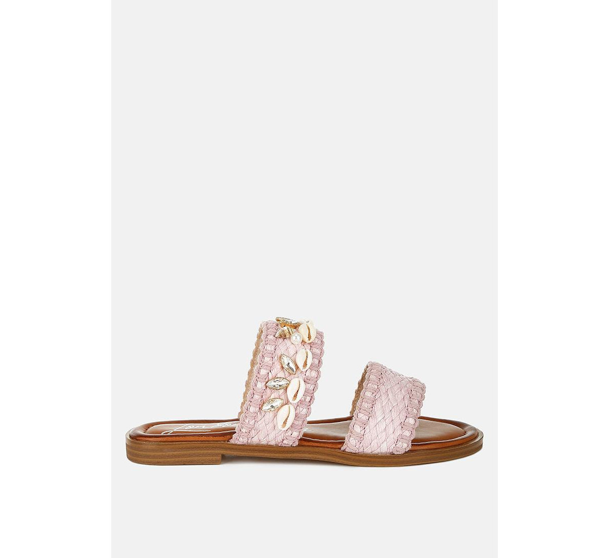 Shellfish Raffia Slip On Sandals - Pink | Macy's