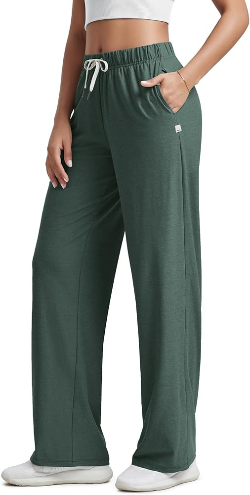 ODODOS Women's Straight Leg Pants Ultra Soft Stratum Tech Relaxed Casual Pajama Lounge Pants with... | Amazon (US)