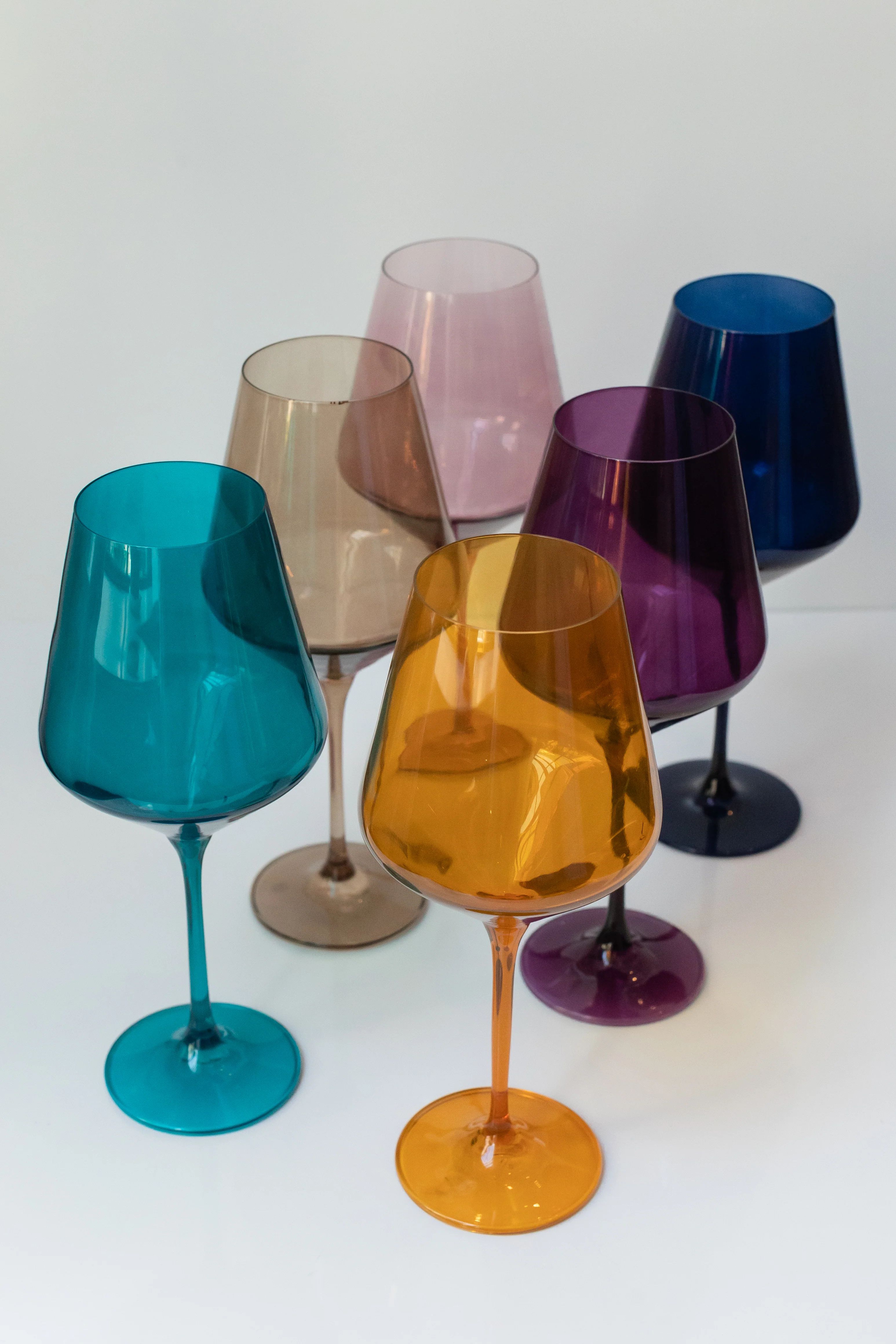 Estelle Colored Wine Stemware - Set of 6 {Fall Mixed Set} | Estelle Colored Glass