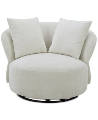 Ordesh Fabric Swivel Chair, Created for Macy's - Vanilla | Macy's