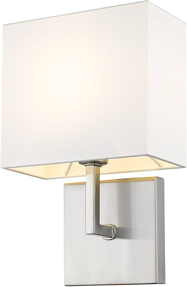 Saxon 1 Light WALL Sconce, Brushed Nickel and White | Amazon (US)
