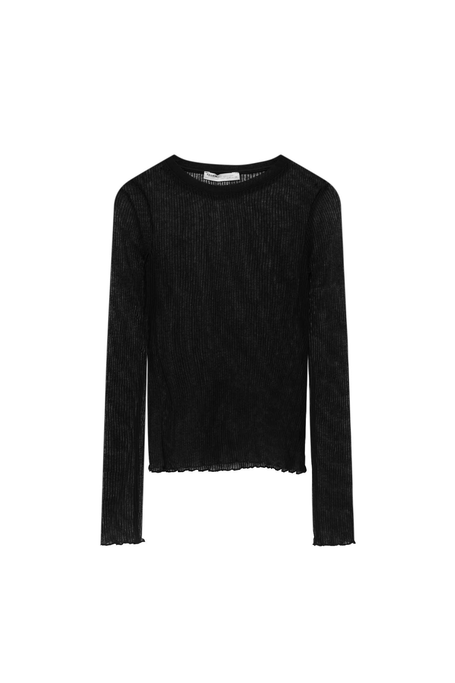 T-SHIRT CÔTELÉ SEMI-TRANSPARENT | PULL and BEAR FR