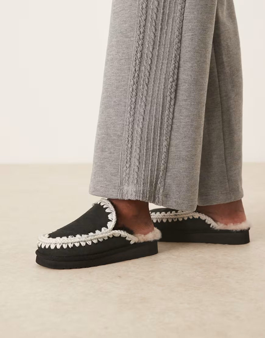 Mou suede slippers in black | ASOS (Global)