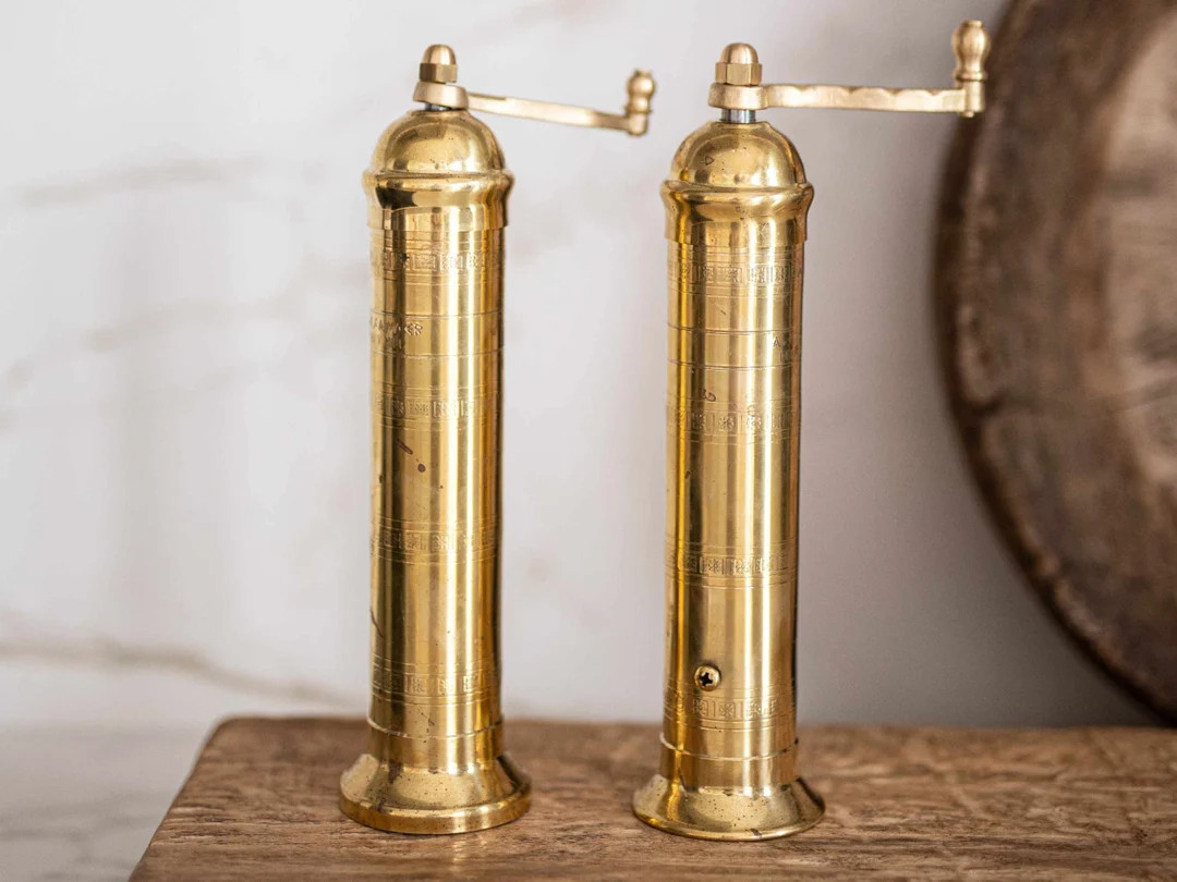 Brass Mill' 9" Salt or Pepper Grinders Vintage Home Decor | Etsy (US)