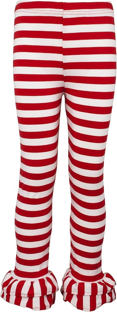 Girl's Cotton Ruffle Stripe Leggings | Amazon (US)