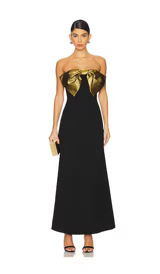 Dali Crepe Dress in Black & Star Gold | Revolve Clothing (Global)