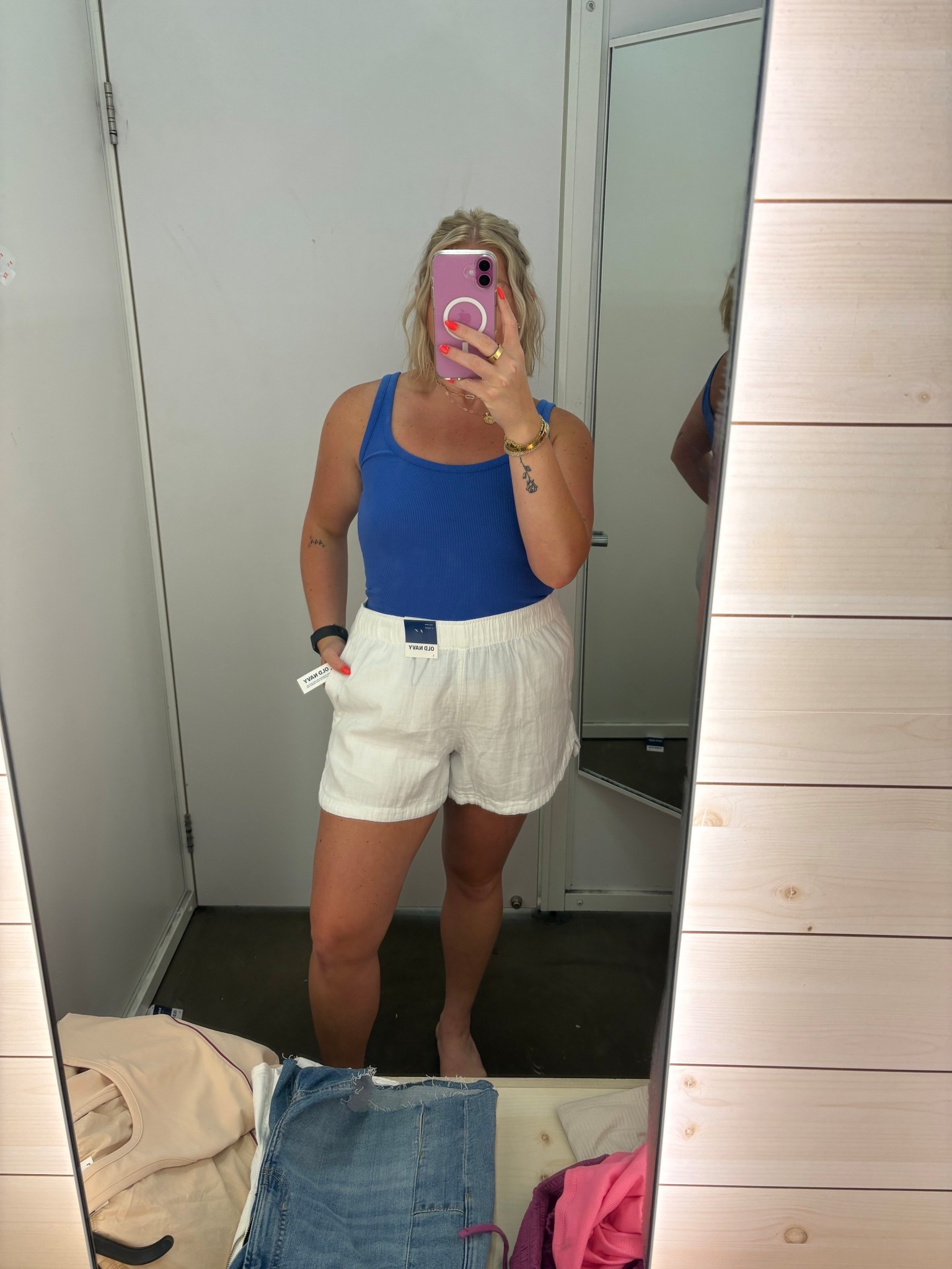 old navy outfit! wearing a L in the shorts and M in the tank

#LTKStyleTip #LTKMidsize #LTKFindsUnder50