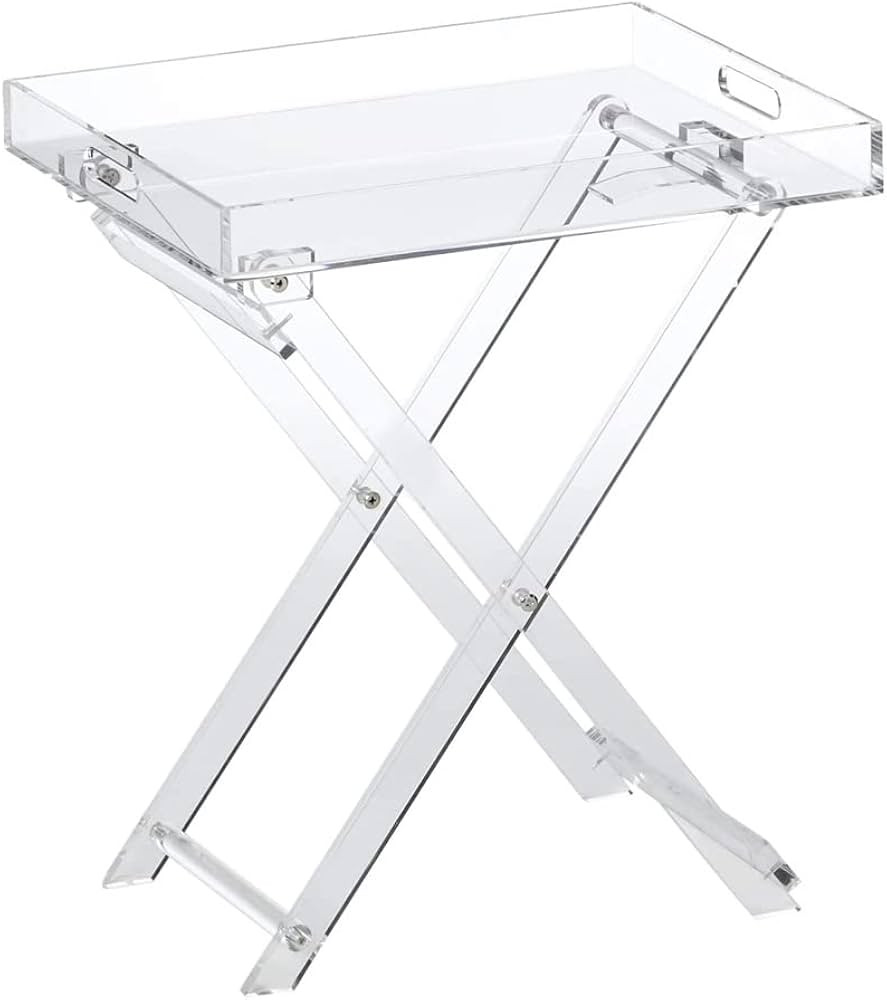 Designstyles Acrylic Folding Tray Table – Modern Chic Accent Desk - Kitchen and Bar Serving Tab... | Amazon (US)