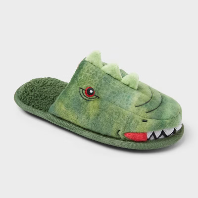 Kids' Dino Scuff Slipper - Cat & Jack™ Green 2-3 | Target