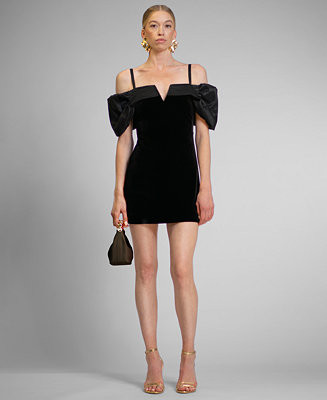 Women's Valentina Velvet Taffeta Sleeves Mini Dress | Macy's
