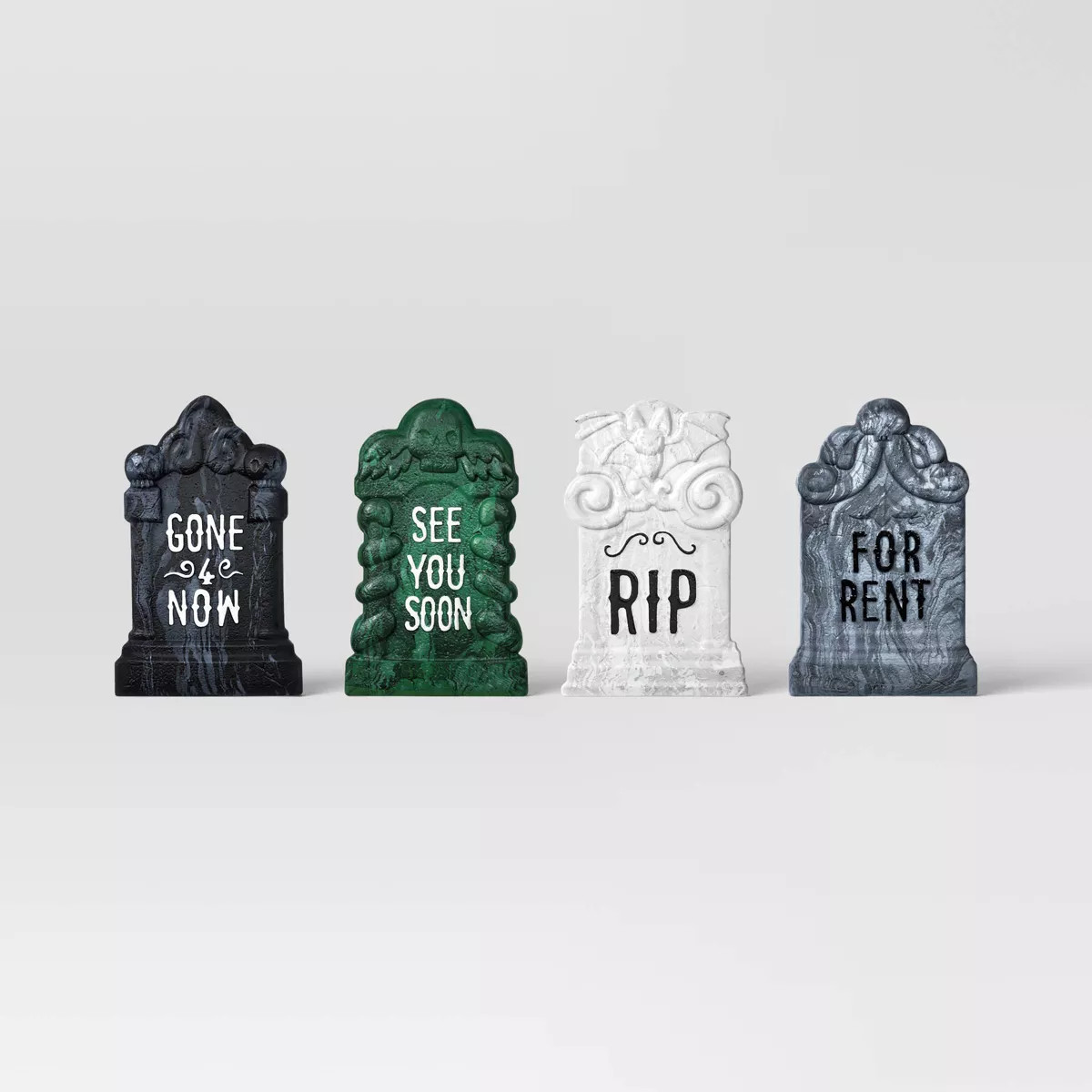 4pk 17" Tombstones Halloween Decorative Prop Marbled Colors - Hyde and EEK! Boutique™ | Target