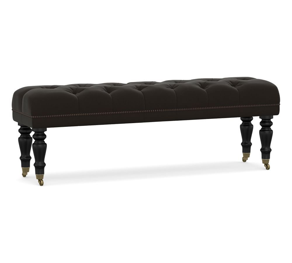 Raleigh Tufted Upholstered Queen Bench | Pottery Barn (US)