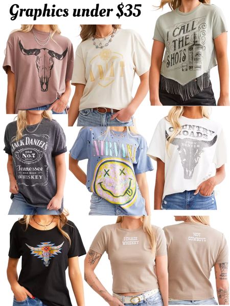 Womens graphic tees under $35! Graphics are fun to either dress up or dress down 



#LTKFestival #LTKstyletip #LTKfindsunder50