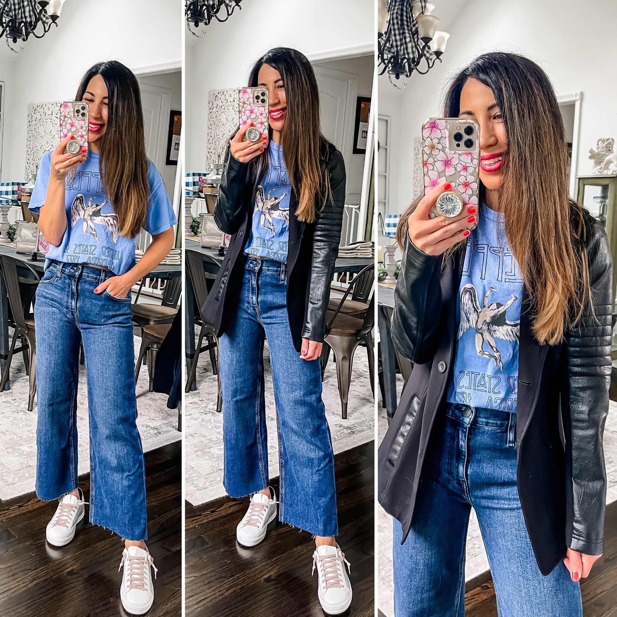 Nsale, Nordstrom anniversary sale, Hudson, wide leg jeans, dark wash denim, dark jeans, hooded blazer, graphic tee 

Small tee and blazer 
26 jeans 
Sneakers tts 

#LTKxNSale #LTKsalealert
