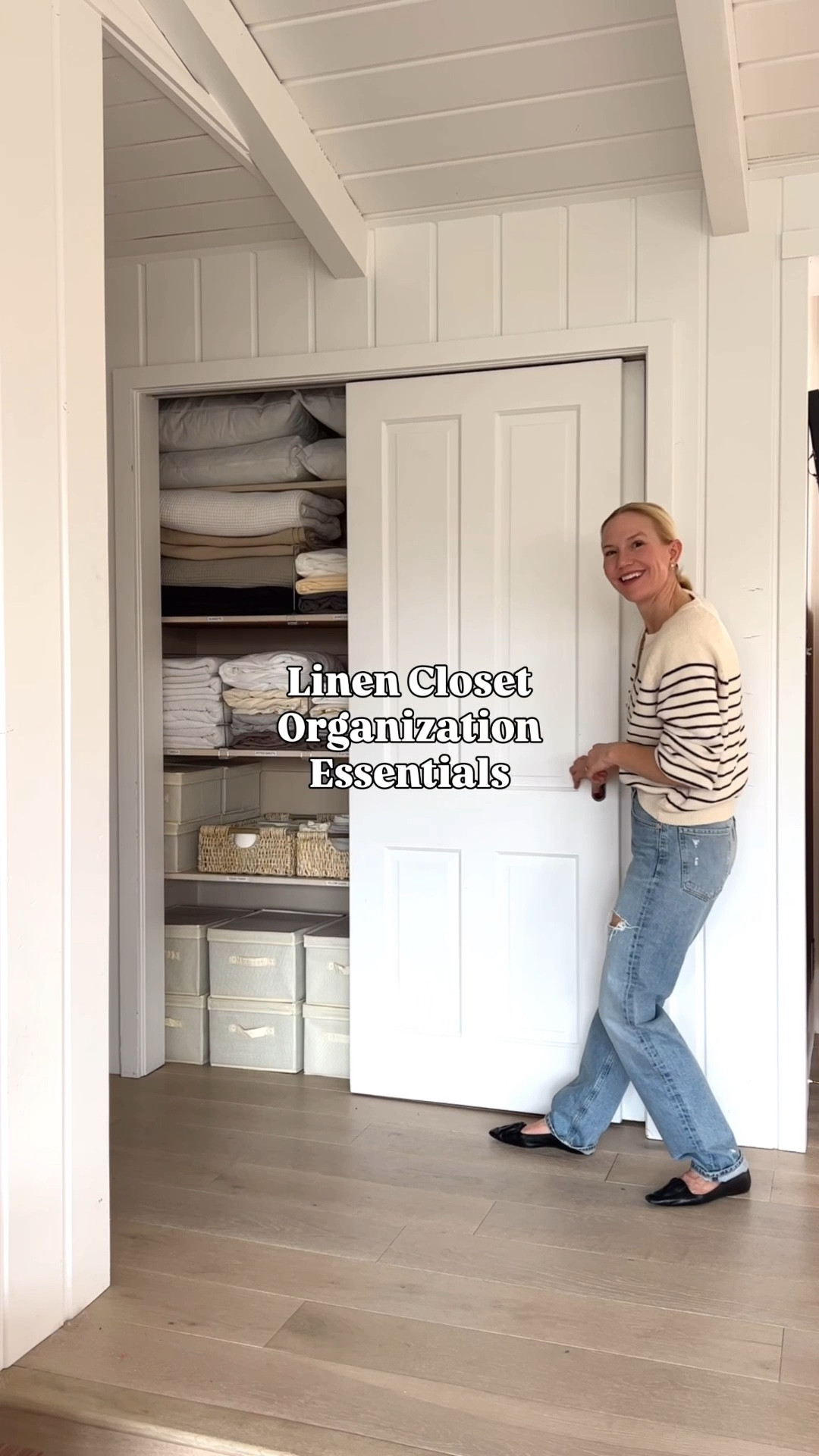 My secret to an organized linen closet!

Okay it’s not really a secret at all, just a few carefully chosen products that are simple but do the trick.

We first implemented this system three years ago and it’s still going strong! 

The only change is our cat has burrowed into the towels on one shelf and claimed the spot for her naps; so now I sometimes get a mouth full of her fur when I grab a face cloth.