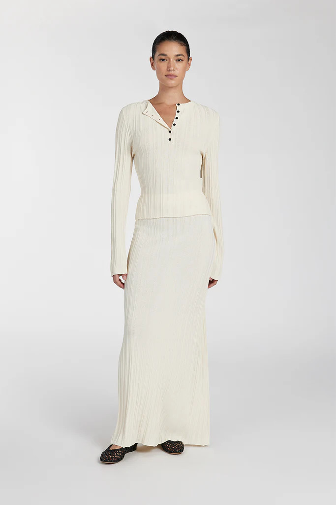 SYLVIA CREAM LONG SLEEVE TOP | DISSH